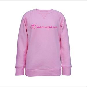 Girls Champion Tie Dye Script Fleece Pullover Sweatshirt